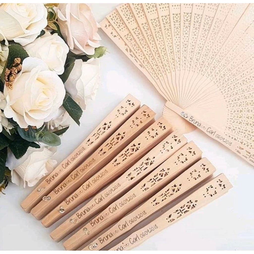 Kit 10 a 40 Leque de Madeira Japonês Oriental Lembrancinhas De Festa