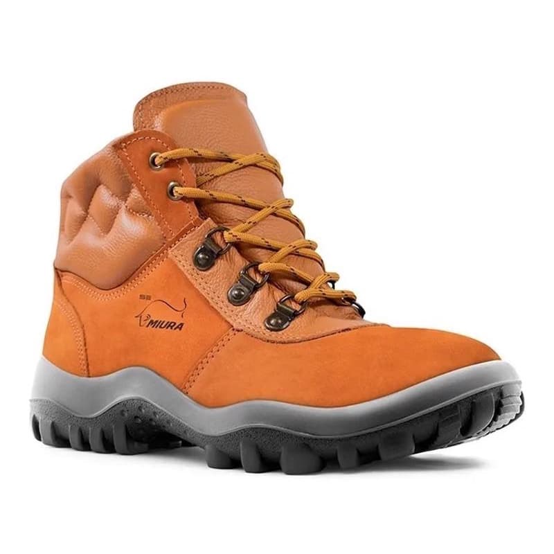 Botina Nobuck Miura Safetline Pvc Caramelo Ca 12783