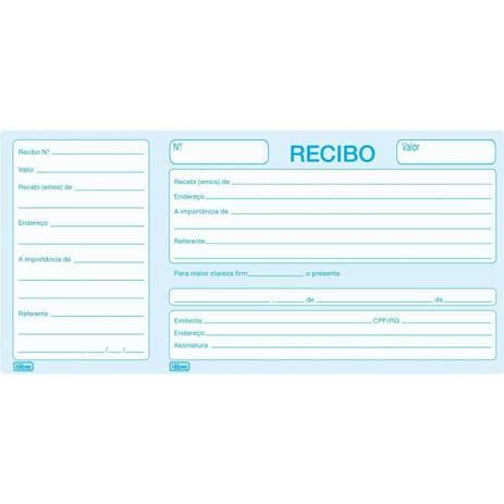 Impresso Recibo Comercial com Canhoto 50F pct c/20