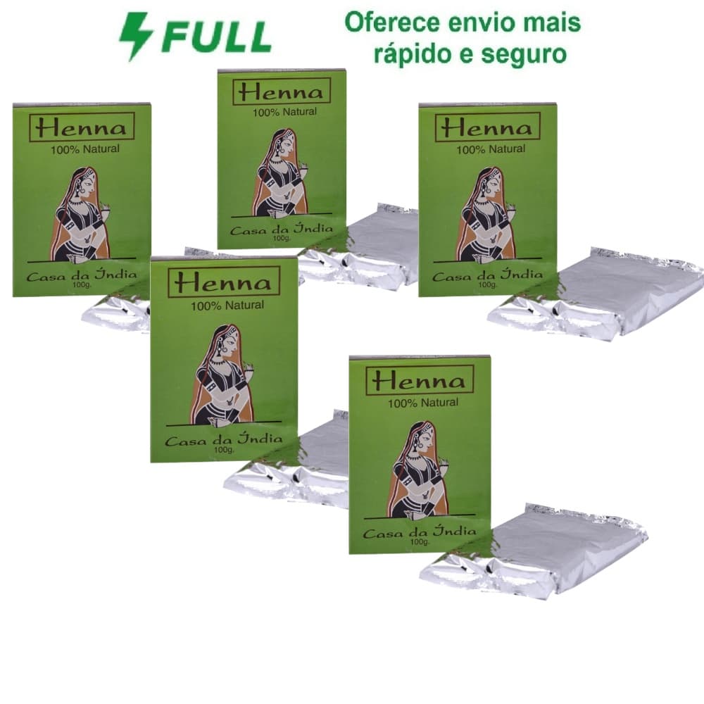 Henna Composta Casa Da Índia Kit 5 Unid