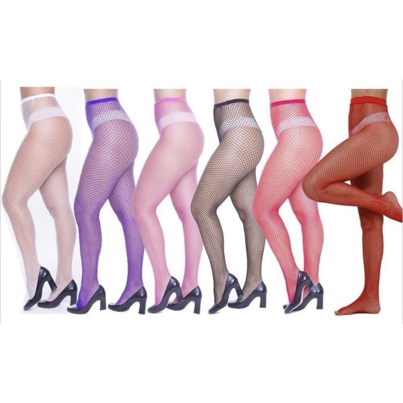 Meia Calça Arrastão Cosplay Fantasia Carnaval Cores Neon Festa