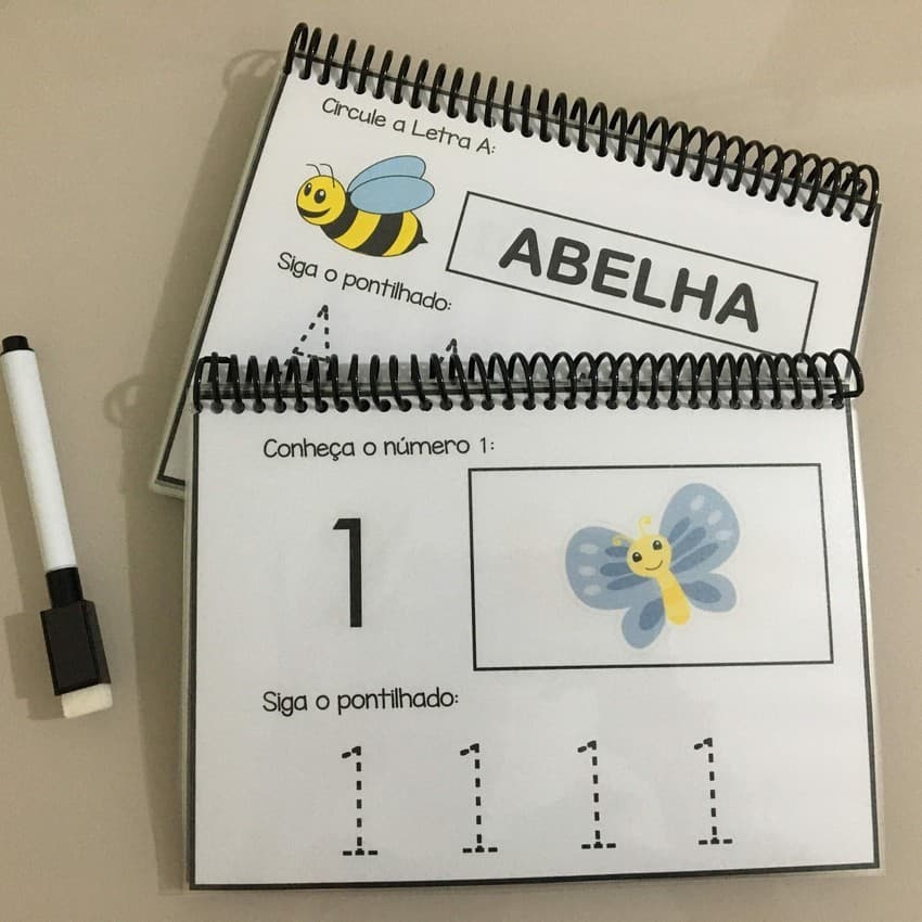 Kit escrita - alfabeto + números até 10 - Material de alfabetização e coordenação motora fina