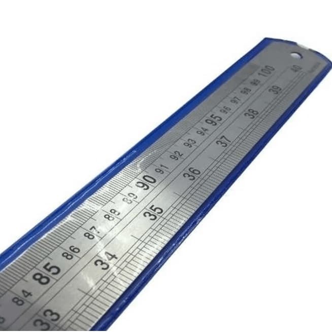 Régua 1m Aço Inox Metal Medidas Em Centímetros E Milímetros Para Artesanato E Patchwork