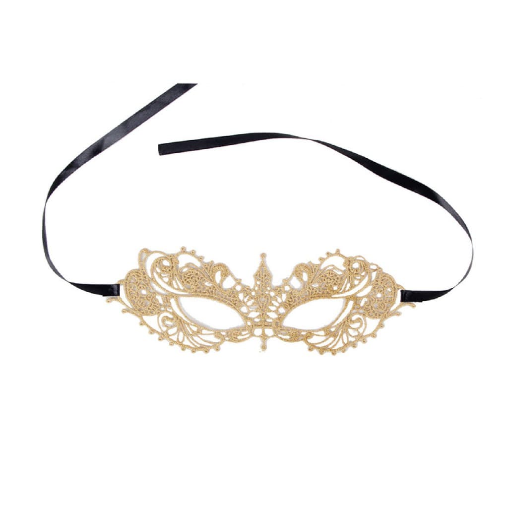 Mascara Feminina Veneziana Renda Dourada Modelo 03d Festa Baile Carnaval Eventos Fantasia Halloween