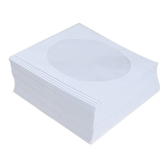 100 Envelopes para Cd Branco C/visor Transparente