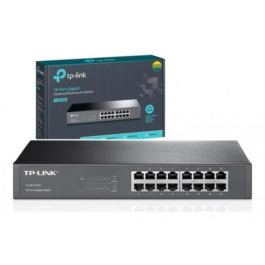 Switch TP-LINK Rack 16 Portas Gigabit TL-SG1016D