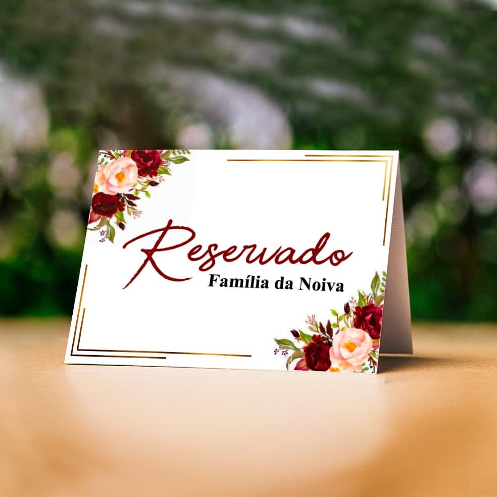 PLACAS PERSONALIZADAS para mesas de casamento - RESERVADO, NUMERAÇÃO E IDENTIFICAÇÃO DE ALIMENTOS