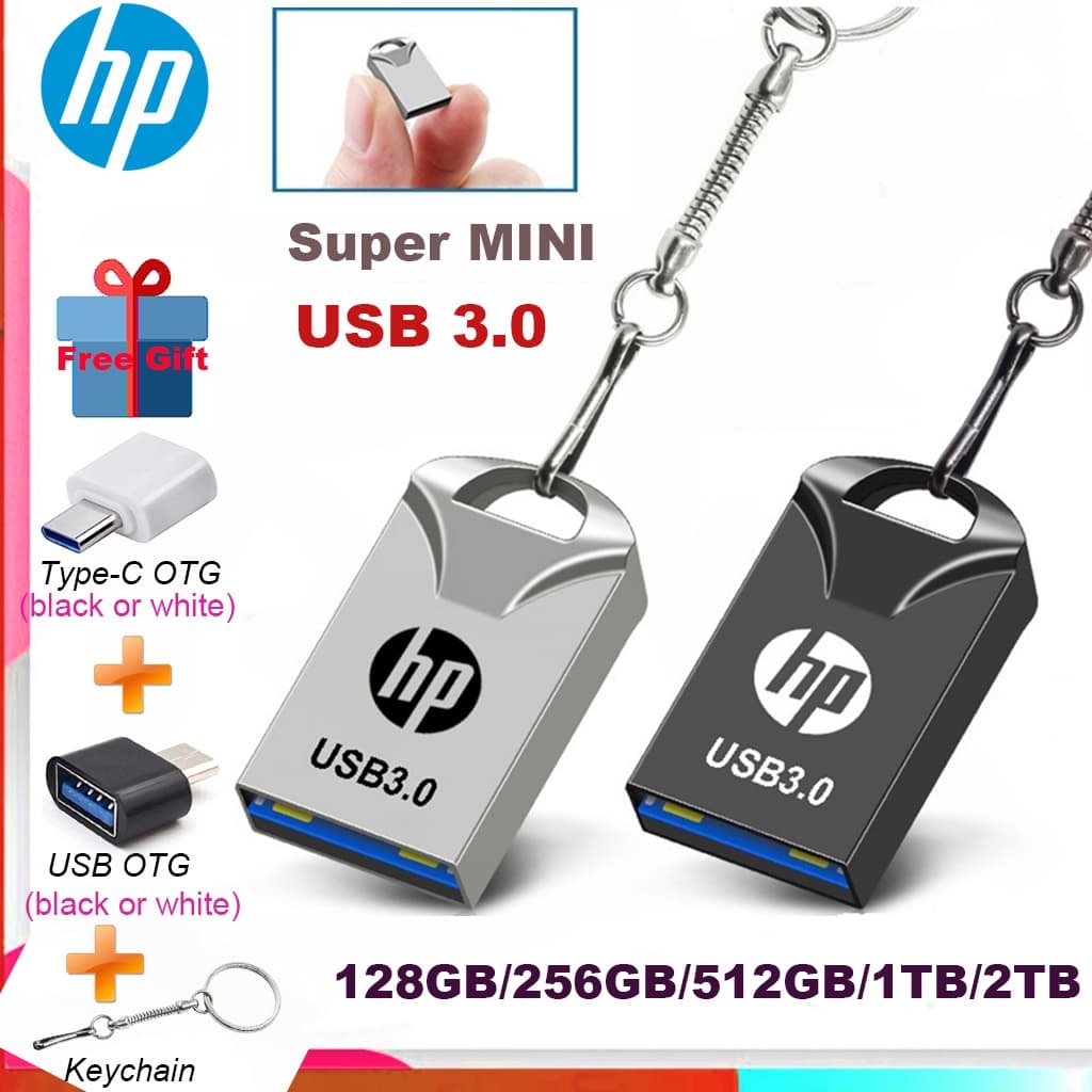 Mini Pen Drive USB3.0 Mental À Prova D'água Com USB Tipo-c OTG