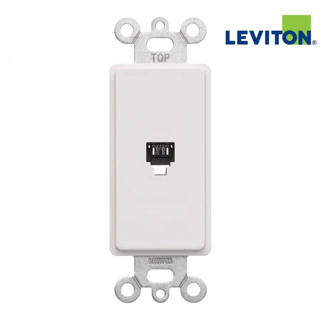 Placa Acabamento Insert  6P4C Estilo RJ11 Telefone DSL Leviton 40649-W