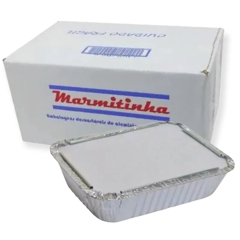 50 ou 100 Bandeja de Alumínio Marmitex 500ml Descartáveis Com Tampa Para Refrigeração