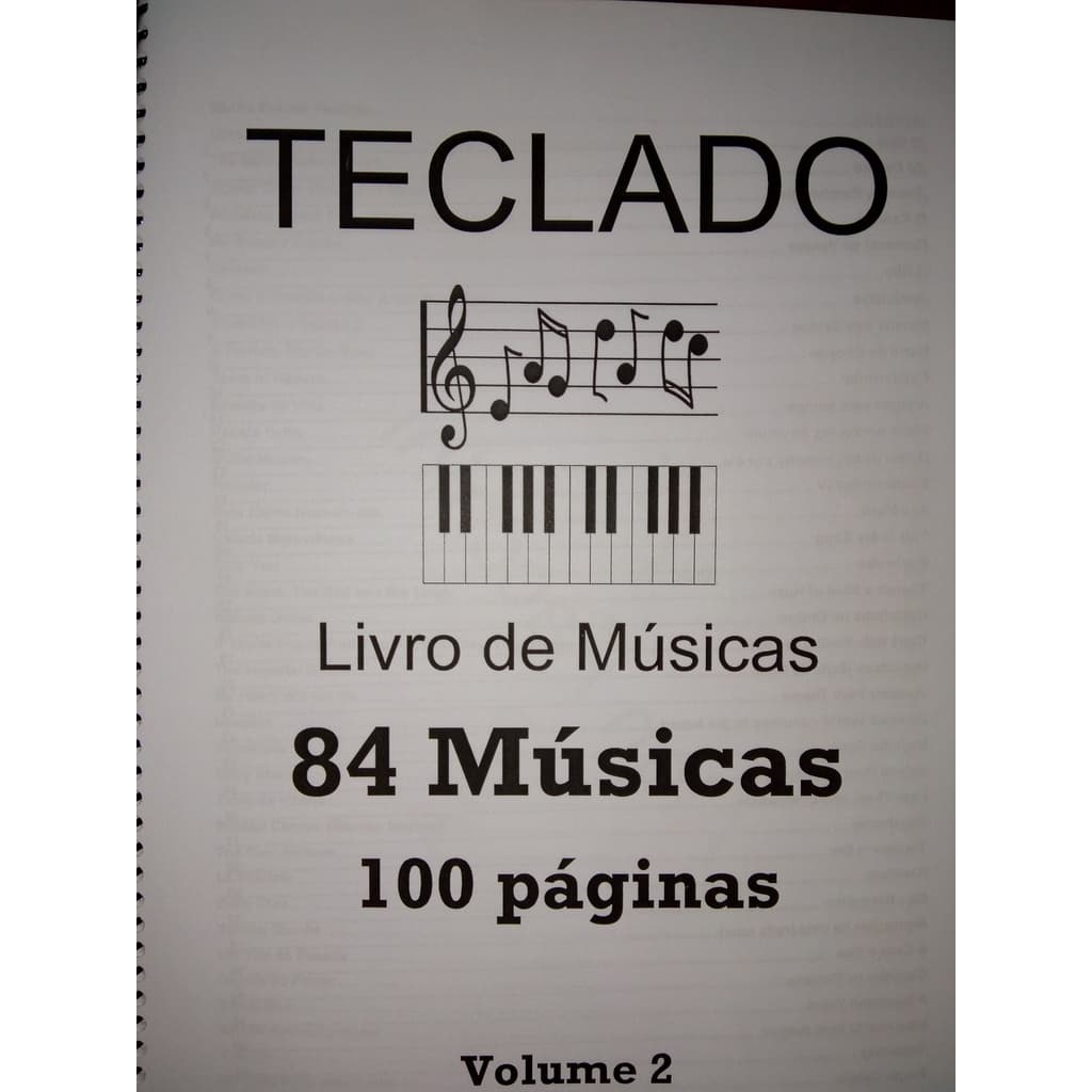 Caderno de Partituras Para Piano e Teclado Volume 2 – 84 Músicas