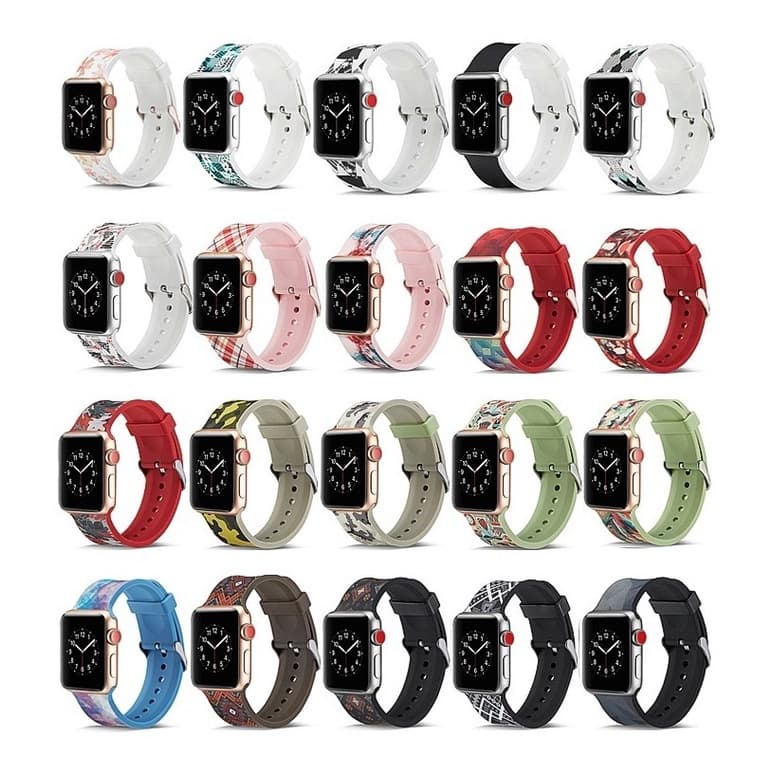 Pulseira Sport Silicone Estampado Apple Watch 38 40 42 44mm