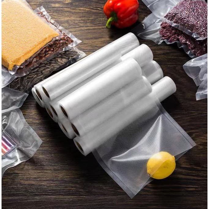 Bobina De Saco  GROSSO Embalagem Seladora A Vácuo Com Ranhuras - 15CM/20CM/25CM/28CM/30CM x 5 Metros