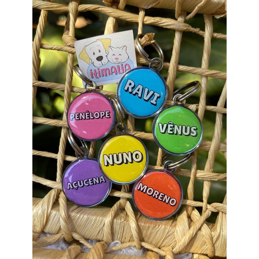 Plaquinha de Identificação Pet - TAG MINI - INFORMAR A COR NO CHAT