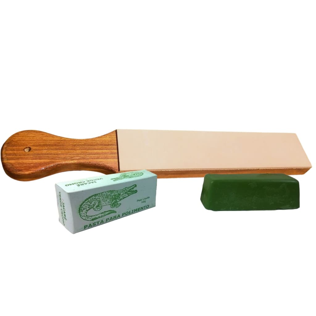 Strop De Couro Tamanho Grande Dupla Face Com Pasta De Polir