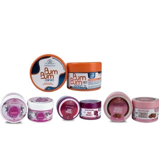 Kit com 4 Esfoliantes Corporais PhalleBeauty