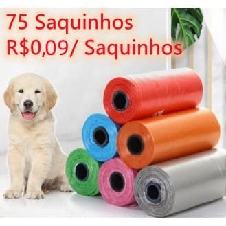 5 Refil Cata Coco Sacolas 75 Saquinhos Biodegradável Prático Para Pet Saco Cata Caca Refil Aerosol