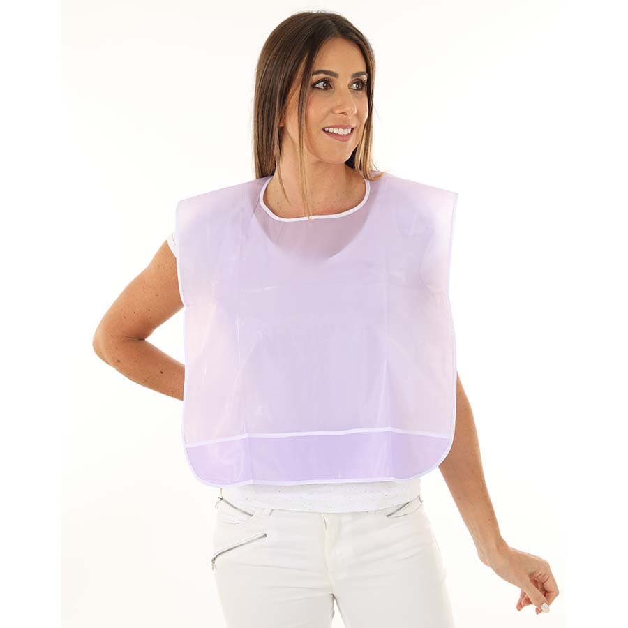 Babador Plástico Lilás - Adulto