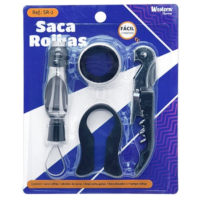 Kit Acessórios P/ Vinho 5 Pçs Western Home SR-2