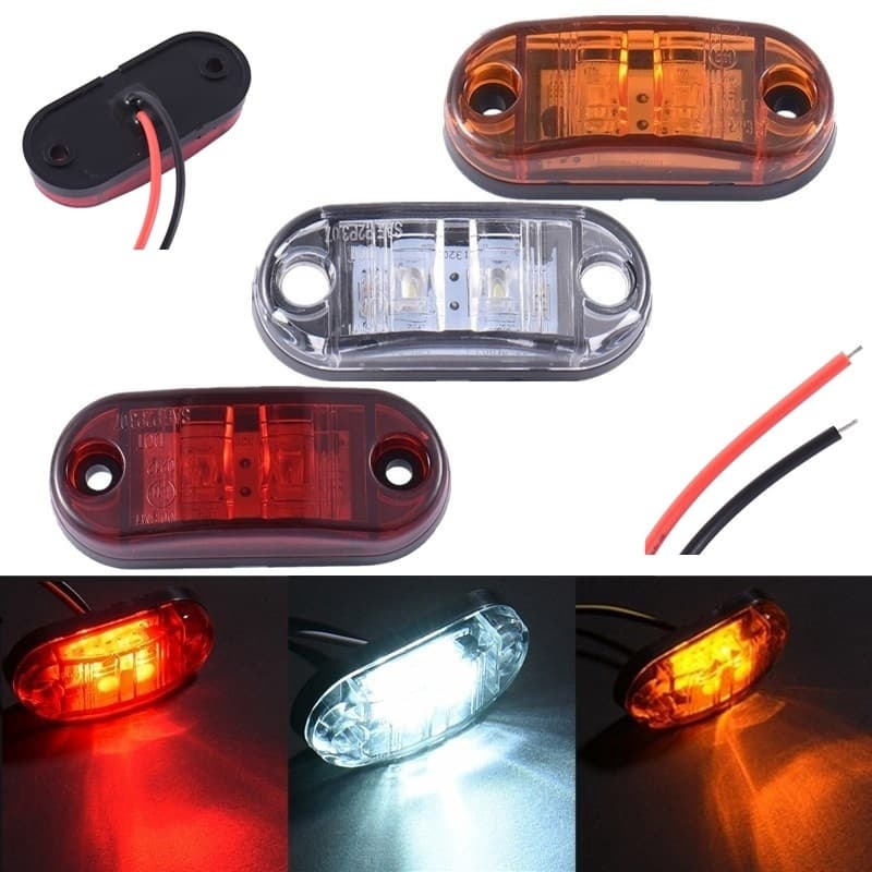 1 Pc 24/12 V Led Side Marcador Blinker Luzes Para Caminhões Trailer Pirana Caravana Afastamento Luz Lâmpada Âmbar Vermelho Branco