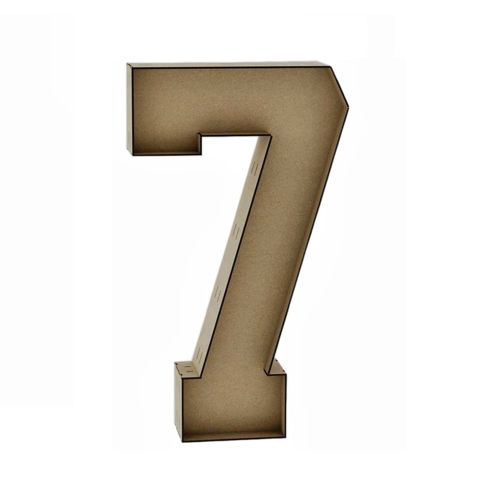 Letra Caixa Número 7 30cm MDF Decoração Festa Nome Palavra