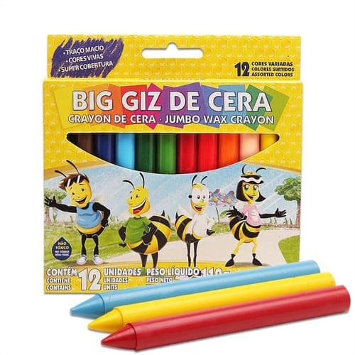 Big Giz De Cera - Gizão Jumbo Acrilex Com 12 Unidades