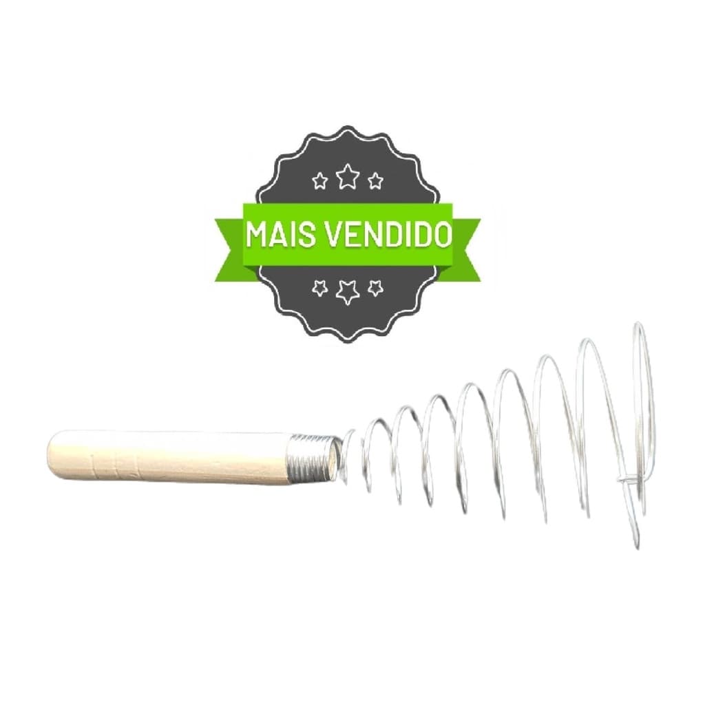 Bate Clara Em Espiral De Metal Com Cabo De Madeira Melhor Preço