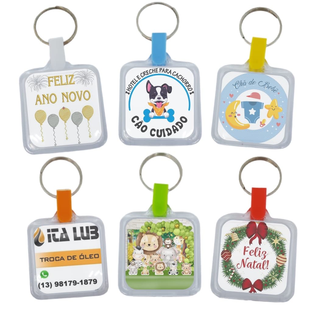 100 Chaveiros Porta Foto Acrílico Lembrancinha - Leka Plas