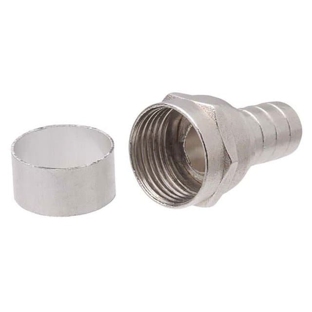 Kit 10 Conector F  - RG 59 c/ Anel para Cabos Coaxiais (unidade)