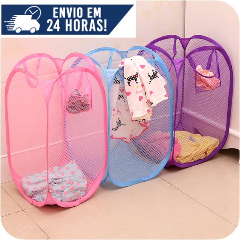 Cesto Roupa Cesto Organizador Grande Cesto Para Roupas e Brinquedos Dobrável Furadinho Multiuso Roupa Suja