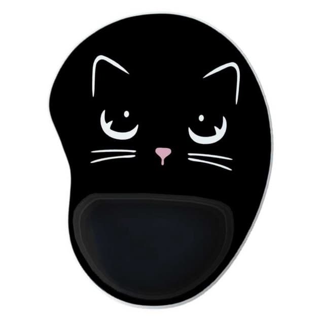 Mouse Pad Ergonomico Gota Gato Preto