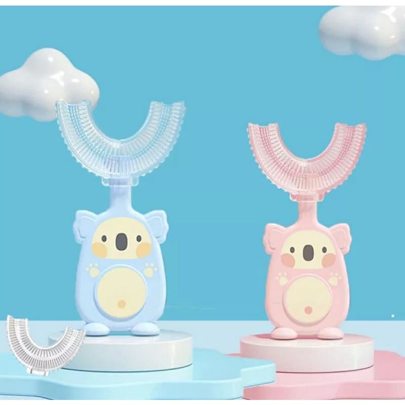 Escova de dente bebê criança em formato de U macia 360 graus