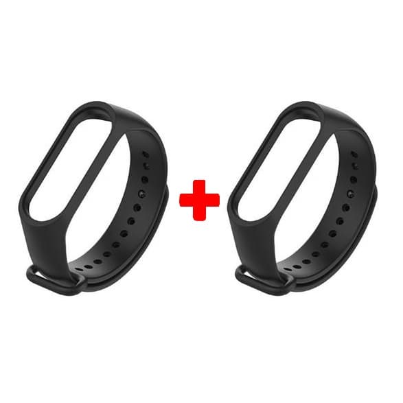 Kit 2 Pulseira Silicone Preta Mi band 4