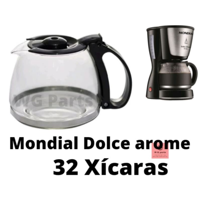 Jarra para Cafeteira Mondial Dolce Amore 32 xicaras C-32 preta - Vidro extra Forte