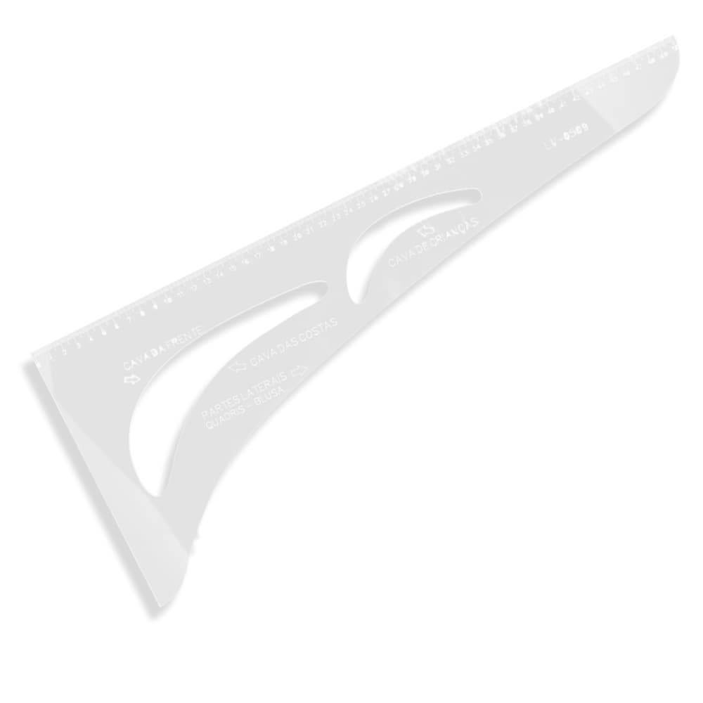 Esquadro 50cm Modelagem Cavas Confecção 0509 50x21cm Acrílico