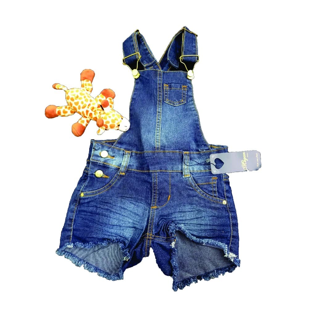 Jardineira Jeans Feminina Lycra Bermuda Macaquinho