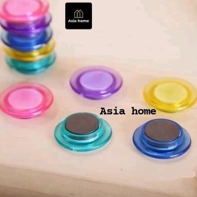 10 Imã Prendedor Magnético Redondo para Geladeira  ou Mural (Coloridos)