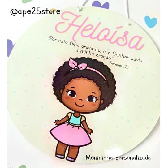 Placa porta maternidade - MENINA PERSONALIZADA - Quadro Redondo 25cm ou 29cm - PERSONALIZADO COM NOME