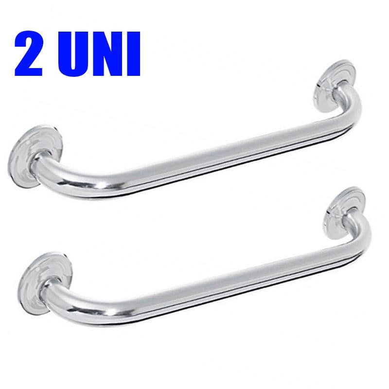 Alça Apoio Banheiro Barra Inox 40cm Idoso Deficiente Cadeirante Acessibilidade Kit 2 unidades