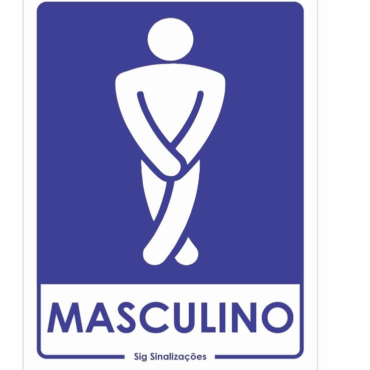 Placa de Sinalização p/ BANHEIRO MASCULINO 15x20cm
