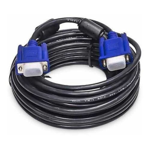 Cabo Vga 10m Monitor Lcd Pc Tv Projetor 10 Metros Blindado