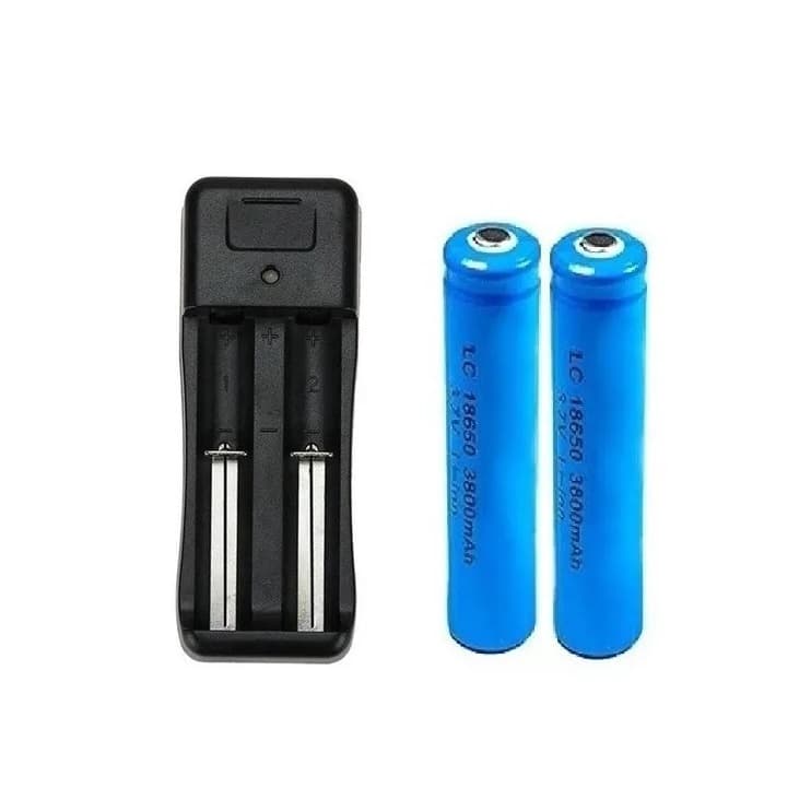 Carregador Duplo Com 2 Pilhas 3.7V 18650