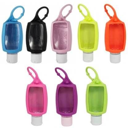 Chaveiro Frasco para Álcool Gel, Creme, Sabonete com Capinha Silicone Portátil colorido para Bolsas, Mochilas - 30ml