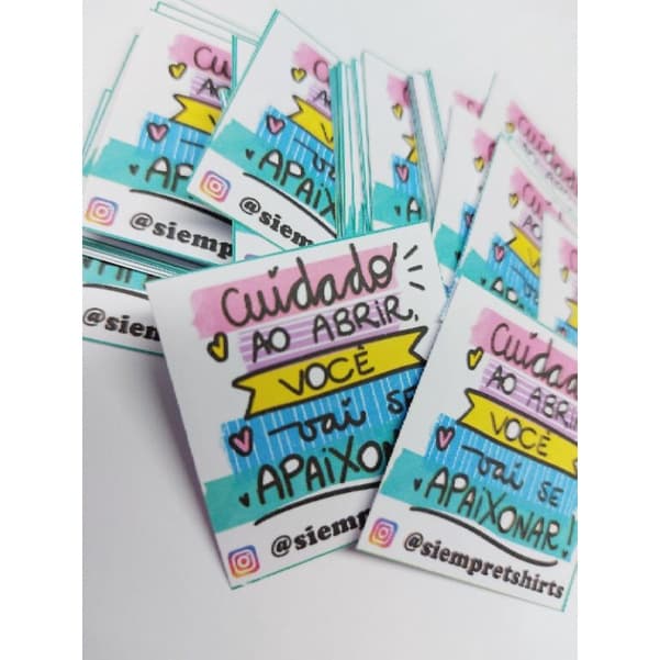 kit 100 tags / 100 adesivos 5x2,5 /100 adesivos 2,5x2,5