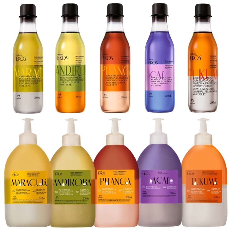 Óleo Corporal Natura Ekos Trifásico 200ml: Maracujá, Açaí, Andiroba, Pitanga, Amazô, Tukumã, Castanha e Buriti