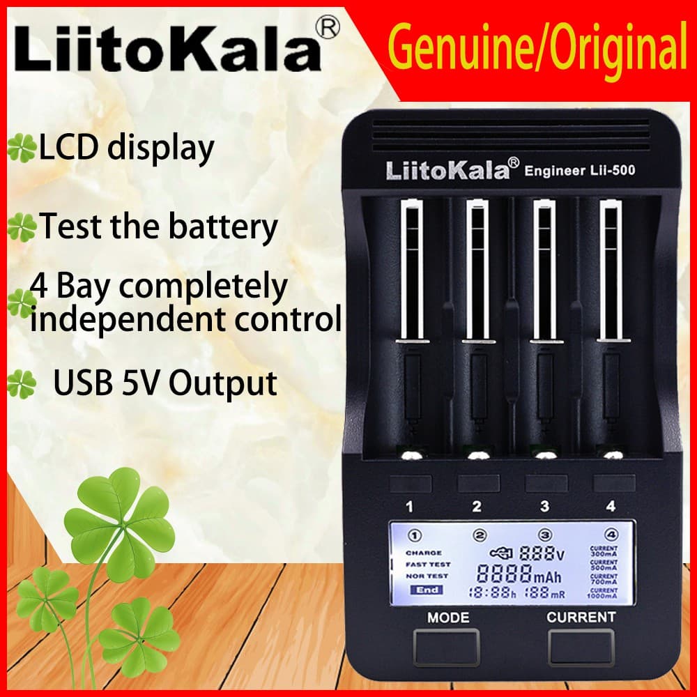 LiitoKala lii-500 LCD 3.7V/1.2V AA/AAA 18650/26650 Carregador De Bateria Com Tela Inteligente