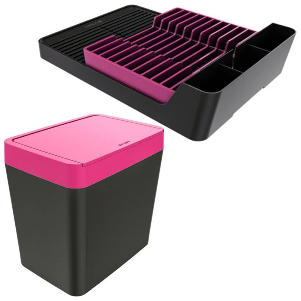 Kit Escorredor de Louças e Lixeira Sobre Pia 5L Cozinha