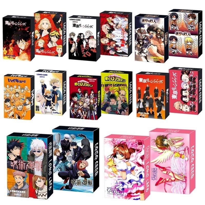 30 Pcs Anime De Tóquio Avengers Naruto One Piece Attack on Titan Haikyuu Meu Herói Academia Limitada Personalização Cartão LOMO Card Postal Coleção Presente Cosplay Temático Do Partido Commemorativo
