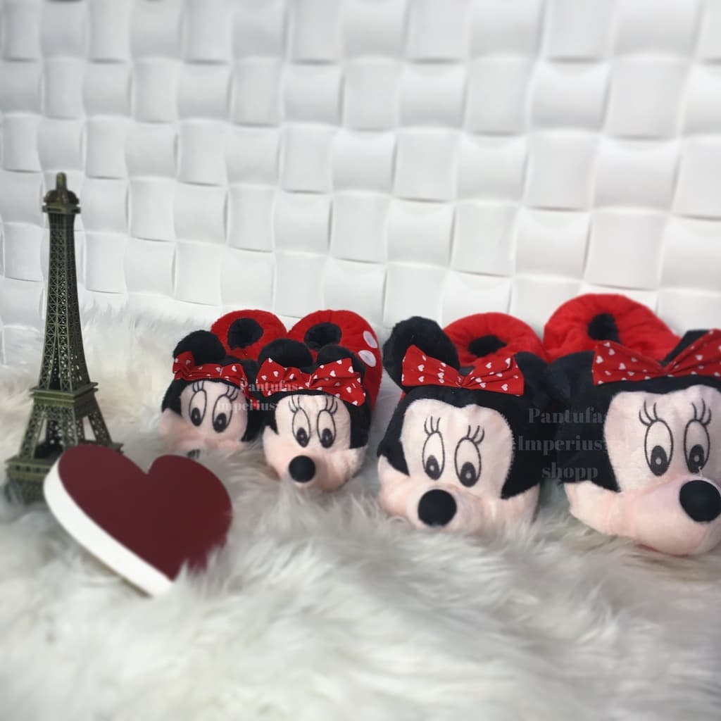 Pantufa de Pelúcia Minii  Menina Infantil ou Aduto