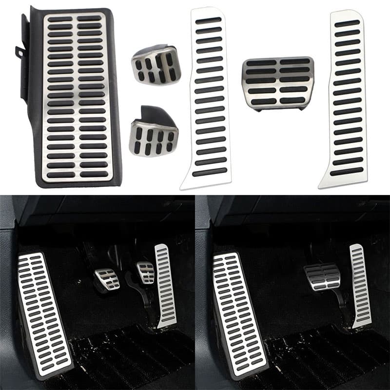 Capas De Pedal De Apoio Para Os Pés De Carro De Aço Inoxidável Volkswagen VW New Jetta MK6 LHD Kit Freio Acelerador